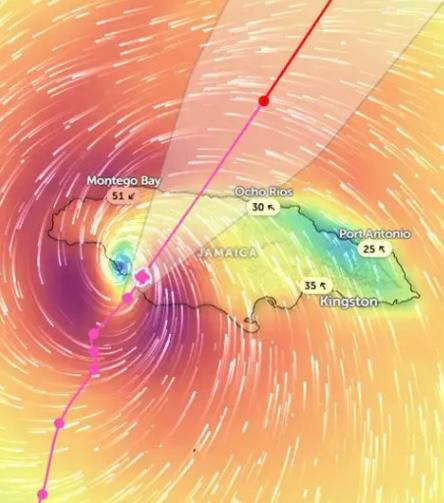 ജമൈക്കയെ തകർത്ത ‘മിലിസ’ ചുഴലിക്കാറ്റ്.